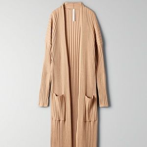 Aritzia Long Tan Cardigan NWT